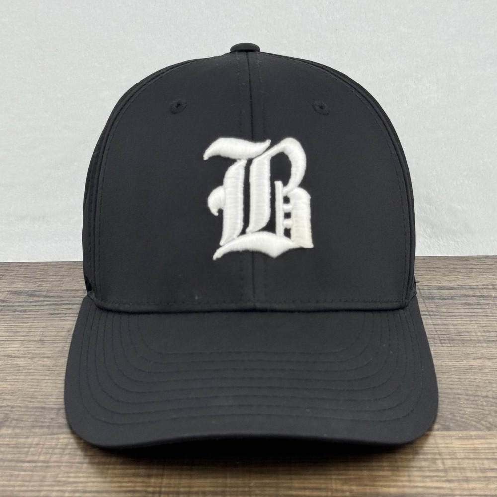 Richardson PTS30 Baseball Hat Cap Black White B Logo Perforated LG-XL‎ Flexfit